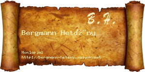 Bergmann Hetény névjegykártya